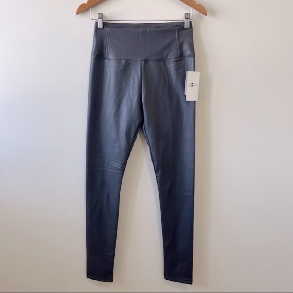 𝅺NWT 7 For All Mankind Faux Leather High-Rise Leggings Size Small